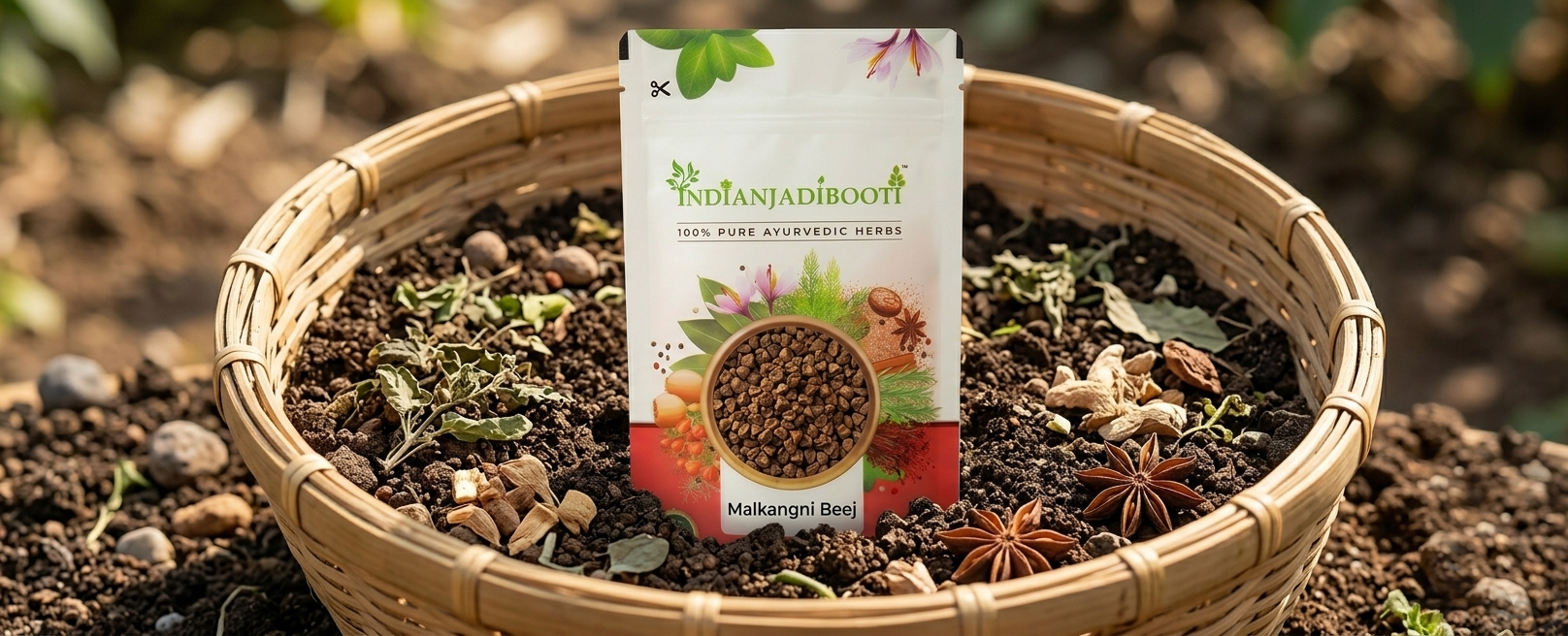 IndianJadiBooti Malkangni Beej - Jyotishmati Seeds - Celastrus paniculatus | Malkangani Seed | Stress Relief Good for Appetite (100 Grams pack)