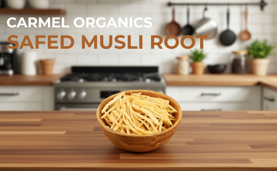 CARMEL ORGANICS Safed Musli Root 50 Grams