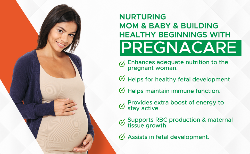 Pregnacare Multivitamin tablets for women with 17 vitamins, Iron, Vitamin B12, Folic acid for healthy & nutritional care during pregnancy | Gluten free vegetarian multivitamin tablets