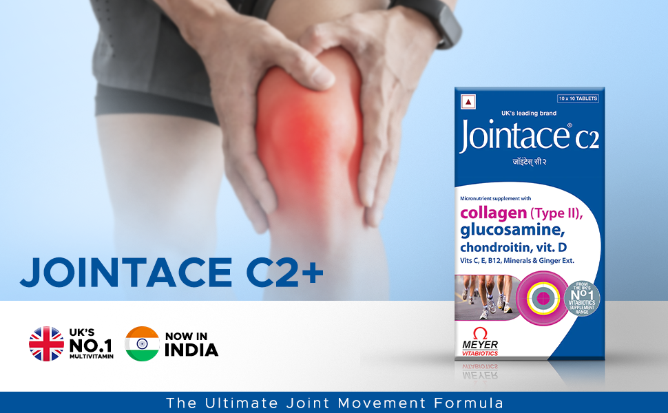 Jointace C2 Plus Tablets With Collagen 2, Glucosamine, Vitamin D, Rosehip Extract To Provide Joint Support & Strength, Reduce Joint Pain,| Nonvegetarian 10 Tablets (Pack Of 3) (3 STRIP)
