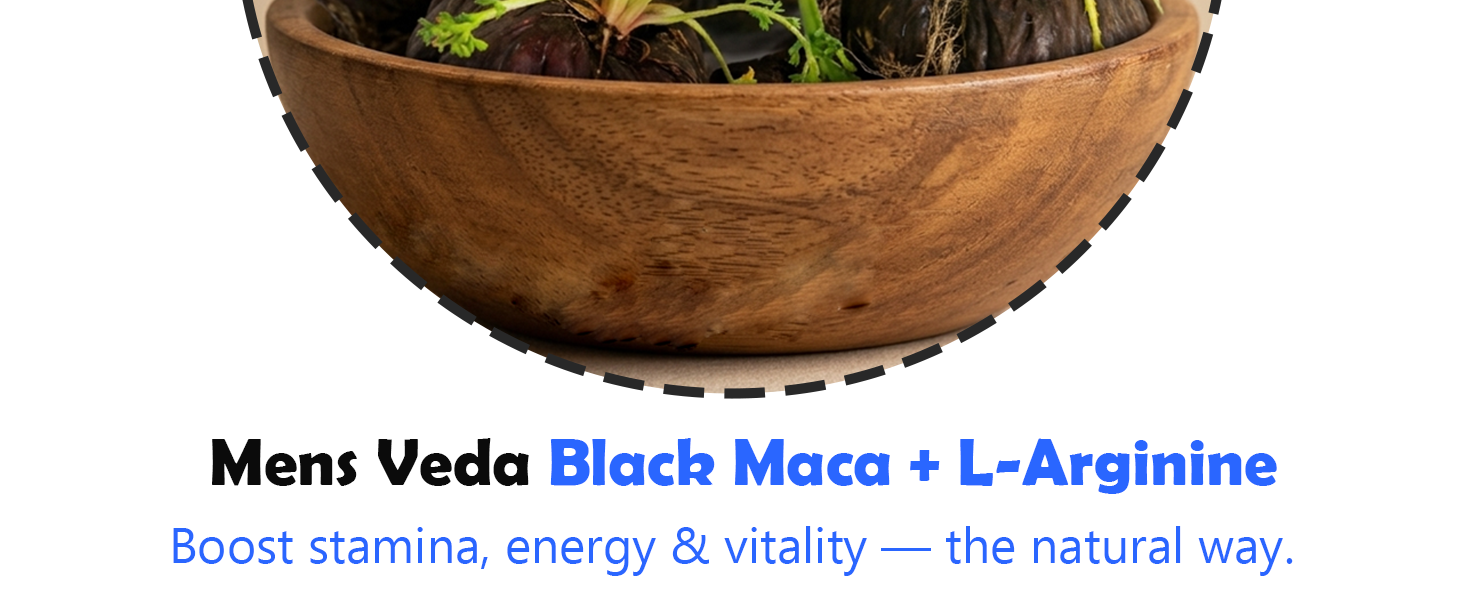 Black Maca 1100mg with L-Arginine | Energy, Stamina & Vitality Support Capsules | Peruvian Maca Root Extract for Daily Performance & Endurance | 90 Veg Capsules Dietary Supplement