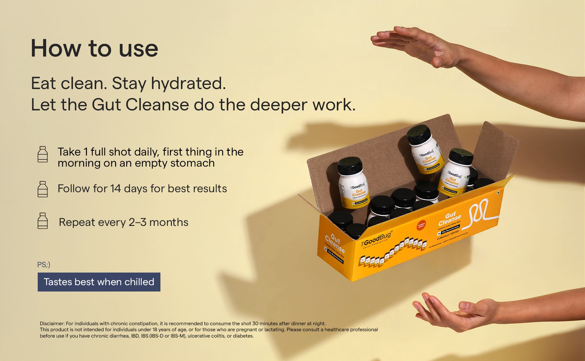 The Good Bug Gut Cleanse - 28 Prebiotic Colon Detox Shots | Improves Probiotic Activity, Gut Health & Digestion | Tackles Bloating, Gas & Constipation