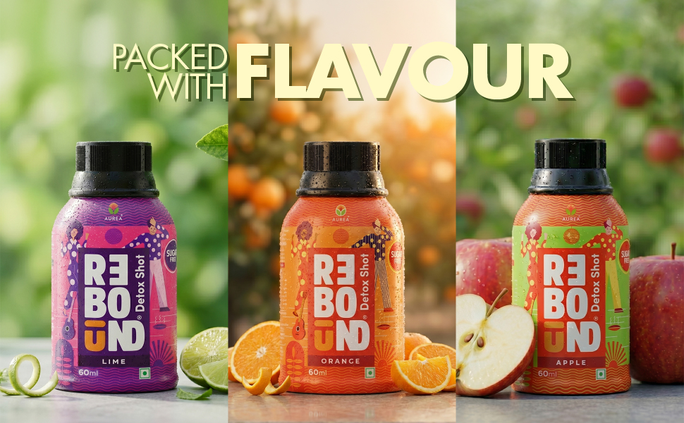 Rebound Detox Shot-Assorted Pack of 04 (Lime and Apple)|Liver Detox Drink & Hangover recovery shot|Zero Sugar Natural Detox Beverage |Ayurvedic Morning Recovery Drink
