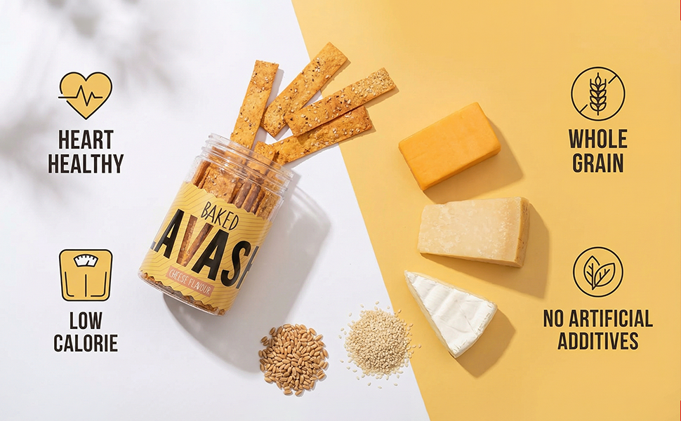 Unwrap Happiness Baked Lavash Bread Stick Cheese Flavour | Baked Snack Crackers | A Flavorful Crunchy, Crispy, Spicy Long Chips | Butter (5.1%) | High Protein Low Trans Fat On The Go Snack | 100 Grams