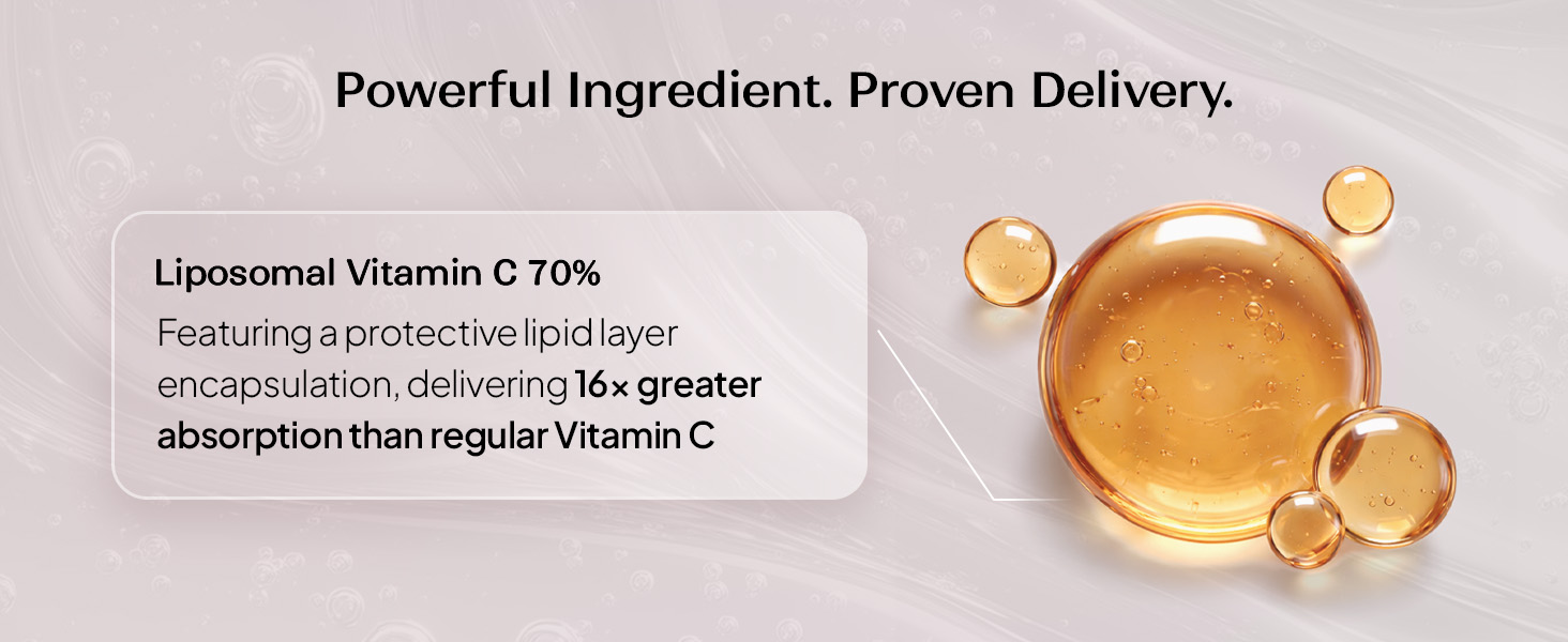 Miduty Liposomal Vitamin C Supplement - Antioxidant Vitamin, Skin Rejuvenation & Immunity Booster Supplement Helps to Boost Collagen for Skin, Hair & Nails - 30 Capsules