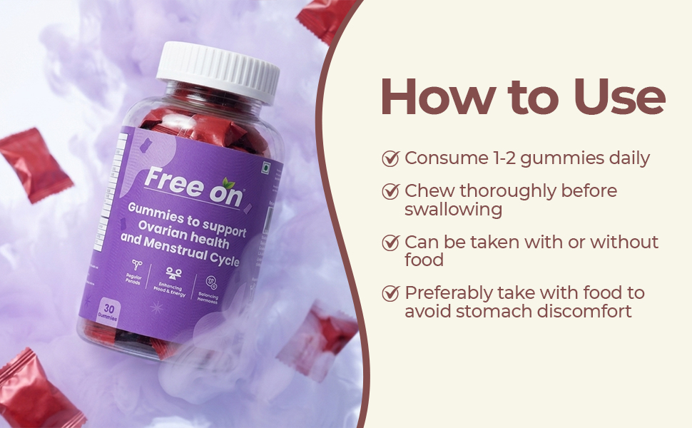 Free On Ovarian Health Gummies | Menstrual Cycle Support, 30 Gummies