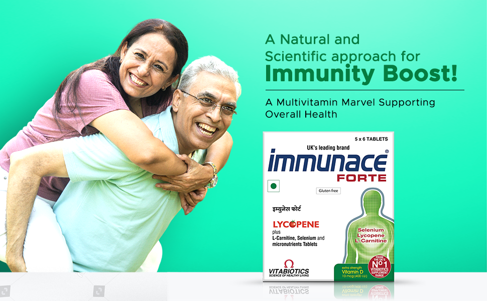 Immunace Forte – With Vitamin D3 400 IU, Lycopene, L-Carnitine & Selenium | Multinutrient Formula for Adults – 30 Tablets (Pack of 3)