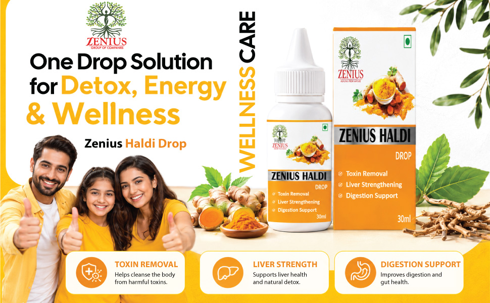 Zenius Curcumin(Haldi) Drop for Toxin Removal and Liver Strengthening | Turmeric Extract Drops Ayurvedic Drops to Boost Immunity naturallyand Strength, 30ml