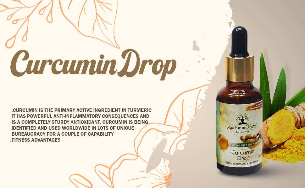 Aachman Veda Curcumin Haldi Drops Pack of 2 | Turmeric Immunity Booster | Anti-Inflammatory Ayurvedic Supplement (30ml Each)