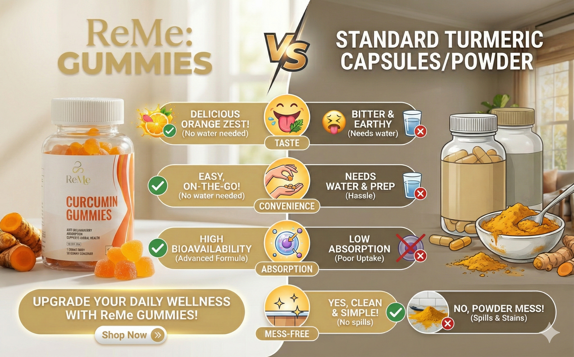ReMe Curcumin Gummies - Supports Neural Health - Antioxidant & Anti-Inflammatory - Suitable for Children above 5 Years - Vegan - Pectin-Based