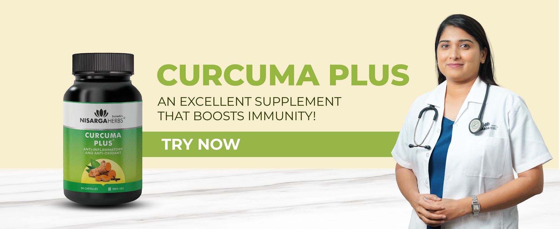 SONARK'S NISARGA HERBS Curcuma Plus (Curcumin with Long Pepper) - US Patented High Absorption Turmeric Supplement for Joint Pain Relief, Heart Health & Restful Sleep - 100% Vegan, 60 Veg Capsules (30-Day Supply)
