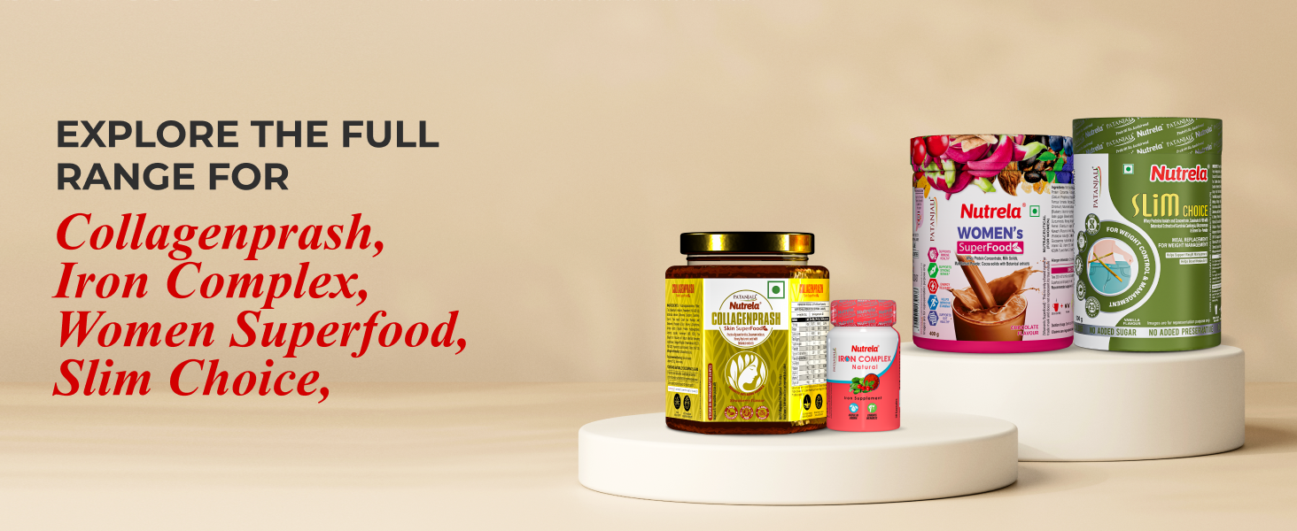 NUTRELA Collagen Builder For Men & Women|Patanjali Collagen Supplement Powder For Healthy Skin, Hair & Nails - 200gm