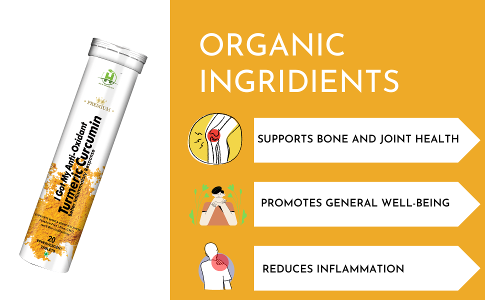Healthy Nutrition - Just for the Health of it Curcumin Support Bone & Joint Veg 20 Effervescent Tablets