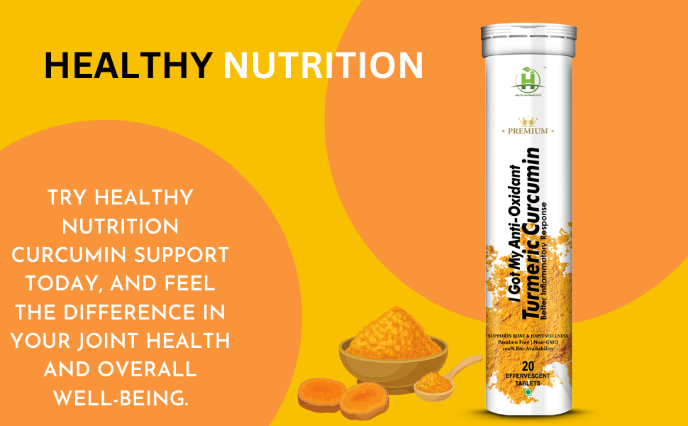 Healthy Nutrition - Just for the Health of it Curcumin Support Bone & Joint Veg 20 Effervescent Tablets