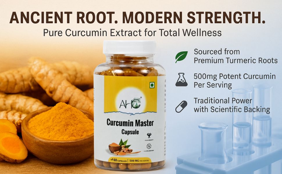 Curcumin Master 60 Capsules (500mg) | Premium Turmeric Extract with Curcuminoids & Black Pepper for Enhanced Absorption | Joint Health, Inflammation Support & Immunity Booster | Plant-Based Supplement for Men & Women