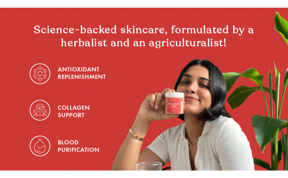 Cosmix Feel Good Skin For Nourished And Healthy Skin Supports Collagen Powder Production Superfood Blend With Bamboo Shoot & Centella 60 grams 40 Servings & 40 days Pack