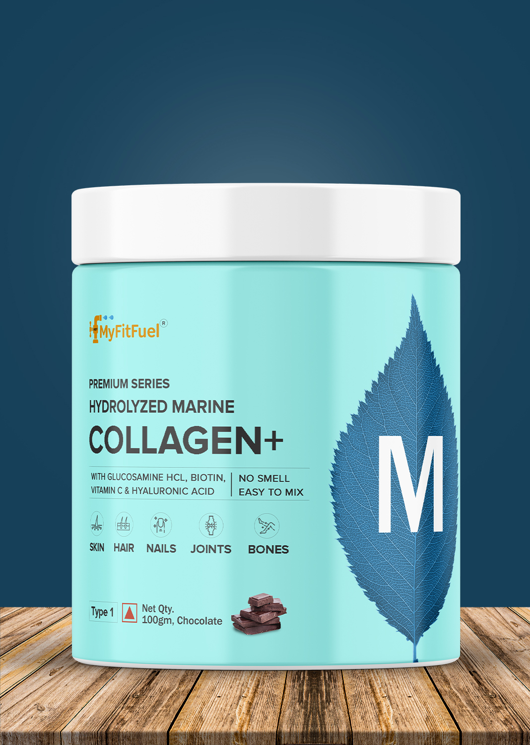 MyFitFuel Hydrolyzed Beauty Marine Collagen Peptides (200gm, Orange) with Biotin, Hyaluronic Acid, Zinc, Vitamin C & Glucosamine | For Skin, Hair, Nails & Joints