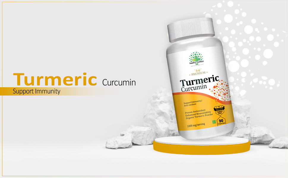 Healthy Nutrition - Just for the Health of it Turmeric Curcumin With Piper Nigrum Extract For Immunity Joints Pain Veg Supplements- (90 Capsules)