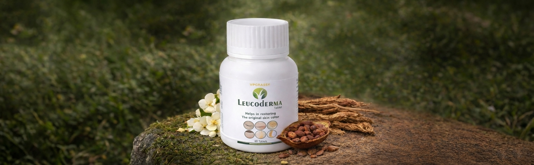 VPGRASSY Leucoderma Anti-White Spots Tablets | Herbal Melanin Support | Helps Improve Uneven Skin Tone & Patchy Skin | Ayurvedic Pigmentation Balance Formula