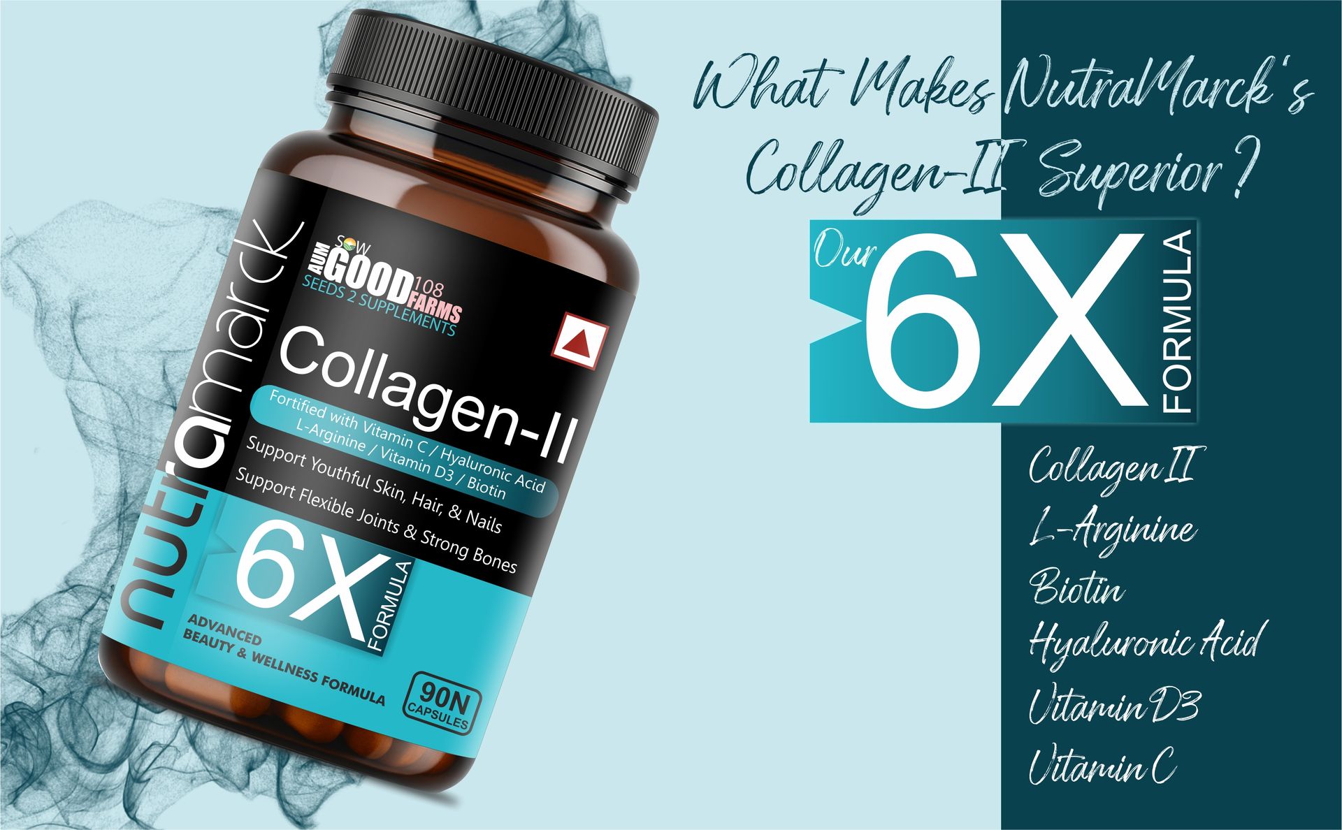 Collagen Capsule for Skin Glow, Hair Growth & Joint Support | Collagen Supplement With Hyaluronic acid & Vitamin C for Women & Men | Supports Skin Elasticity | Non-GMO, Gluten Free – 90 Capsules