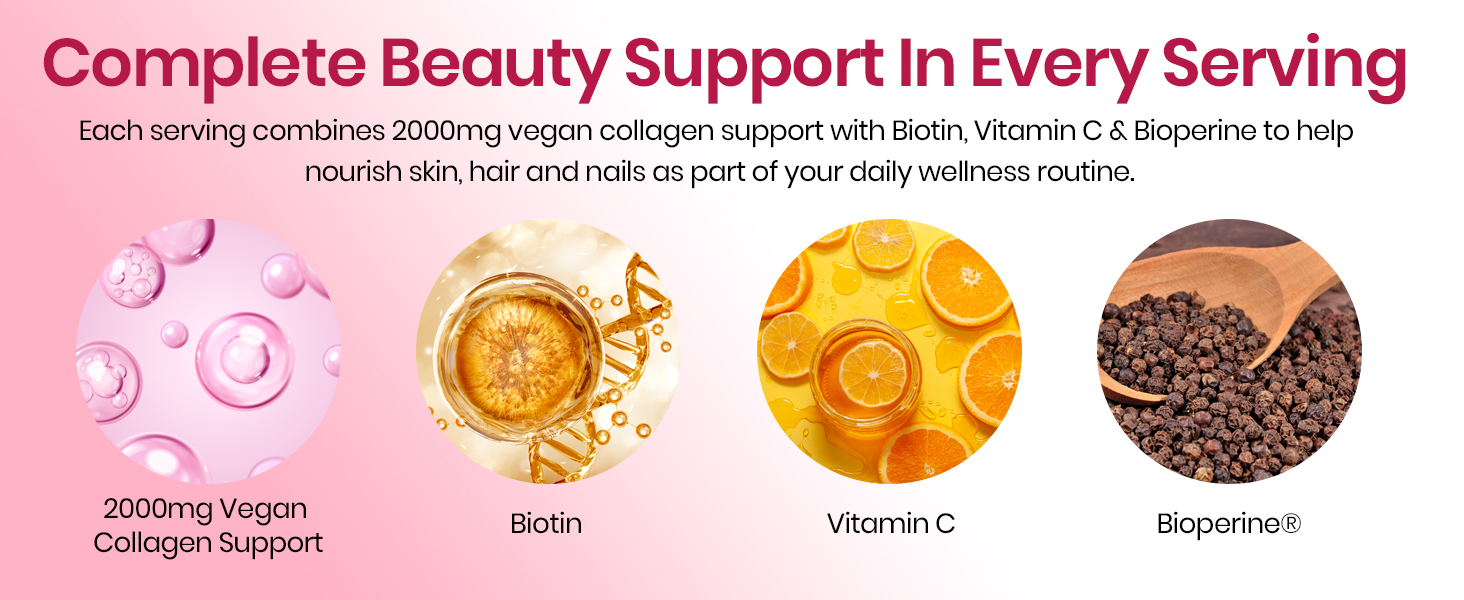 Vlado's Himalayan Organics Veg Collagen 2000Mg | Good For Glowing Skin - 100 Veg Tablets
