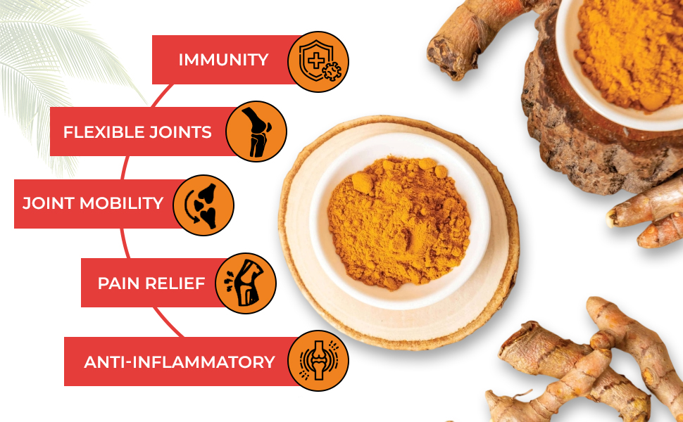 Curcumin Tablets with Piperine, 95% Curcumin, Ginger Root | Pure and Herbal Plant Based Turmeric Supplement for Inflammation, Joint Pain & Immunity Supplement for Adults - 60 Capsules