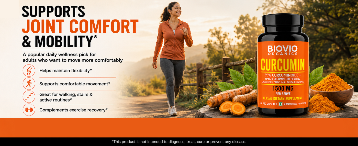 Biovio Curcumin Capsules with BioPiPerine & Gingerols, 60 Capsules