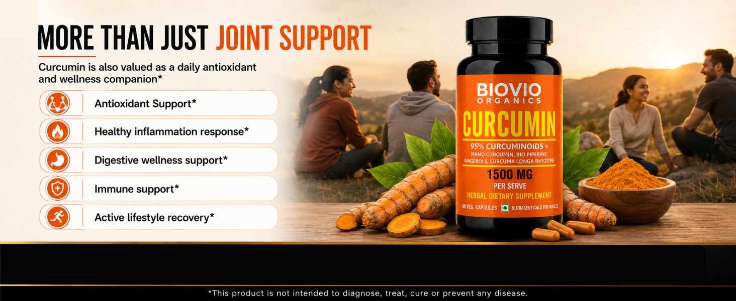 Biovio Curcumin Capsules with BioPiPerine & Gingerols, 60 Capsules