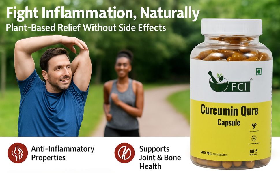 Curcumin Qure 500mg Capsules (Haldi with Black Pepper) Premium Turmeric Extract with Enhanced Bioavailability for Joint & Immune Support 60 Capsules