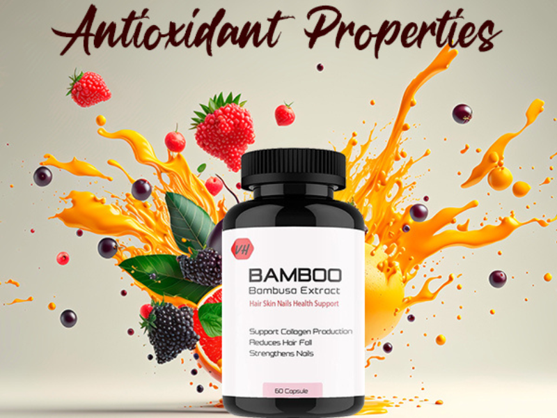 VitaminHaat Bamboo Extract 600 mg | Hair, Skin & Nails Health Support | Promotes Collagen Production | Reduces Hair Fall | Strengthens Nails | 60 Capsules