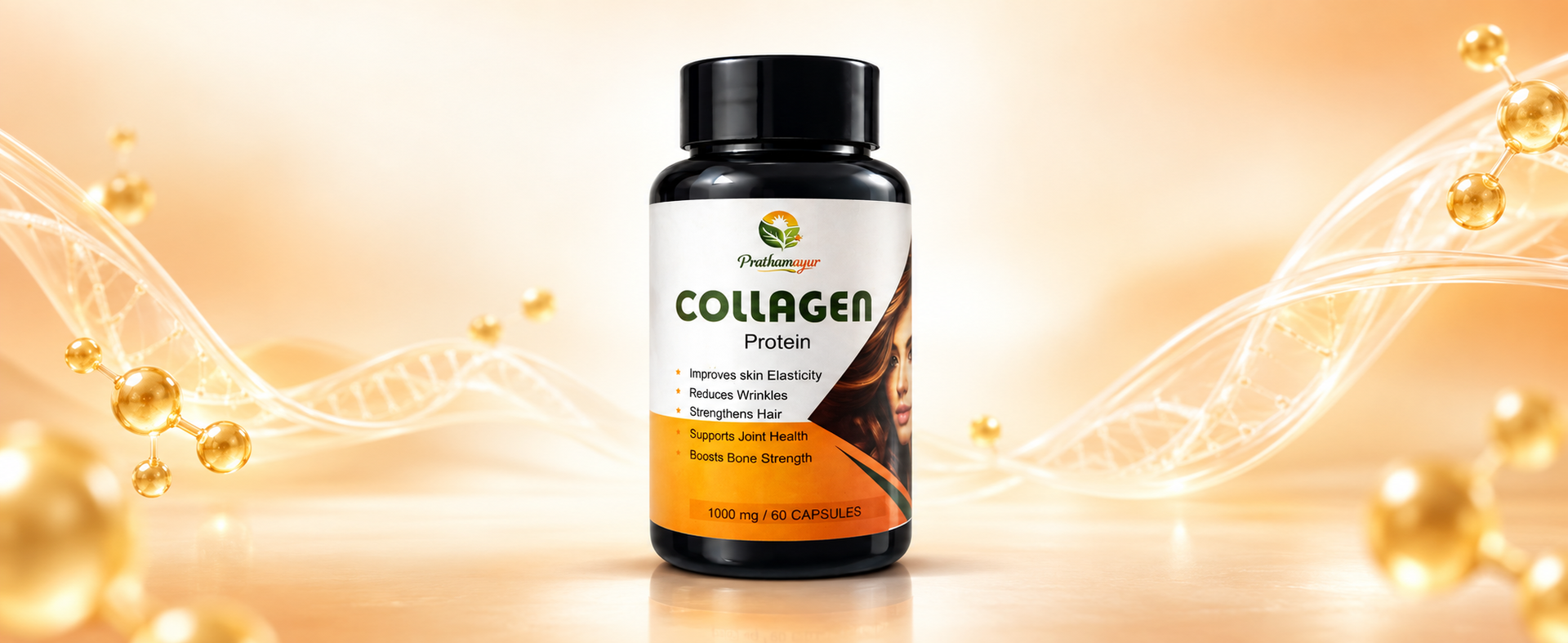 Collagen Protein Capsules 1000 mg for Men & Women | Amino Acid Blend with Glycine, Proline, Hydroxyproline & Vitamin C | Skin, Hair, Joint & Bone Nutrition | 60 Capsules