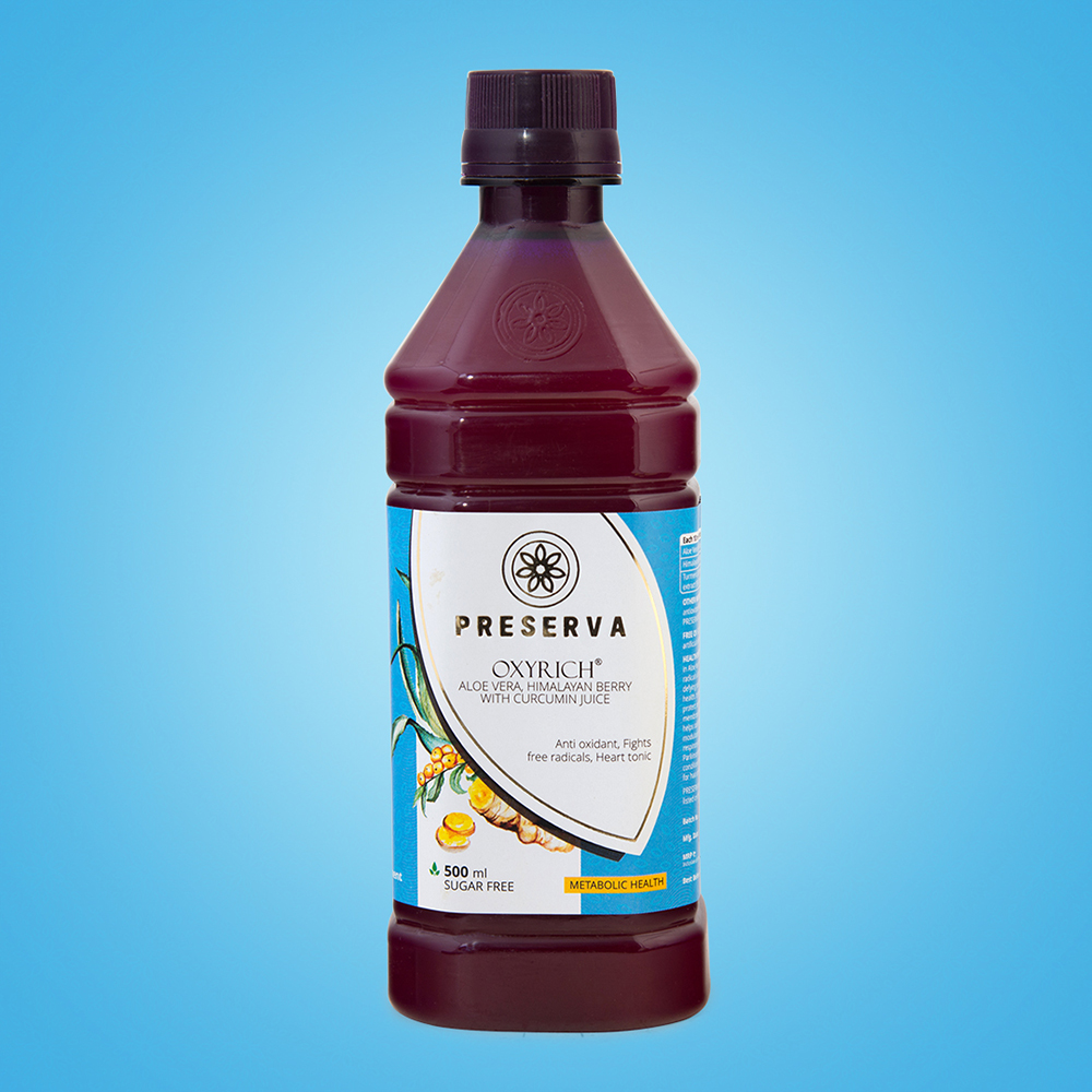 Preserva Wellness Oxyrich Aloe Vera Curcumin Juice For Skin, 500 Ml