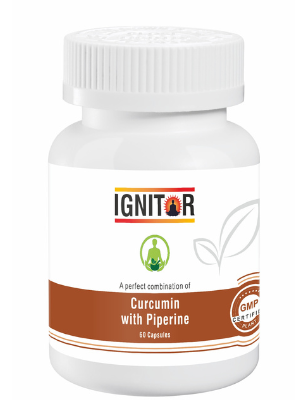IGNITOR Curcumin with Piperine Capsules Antiinflamatory Supplements Antioxidant Capsules For Men Women 60 Capsules