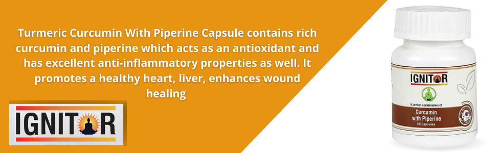 IGNITOR� Curcumin (95%) Extract with Piperine(5%) Organic Turmeric Veg Capsules 60 Non-GMO & Gluten Free (Pack of 1)