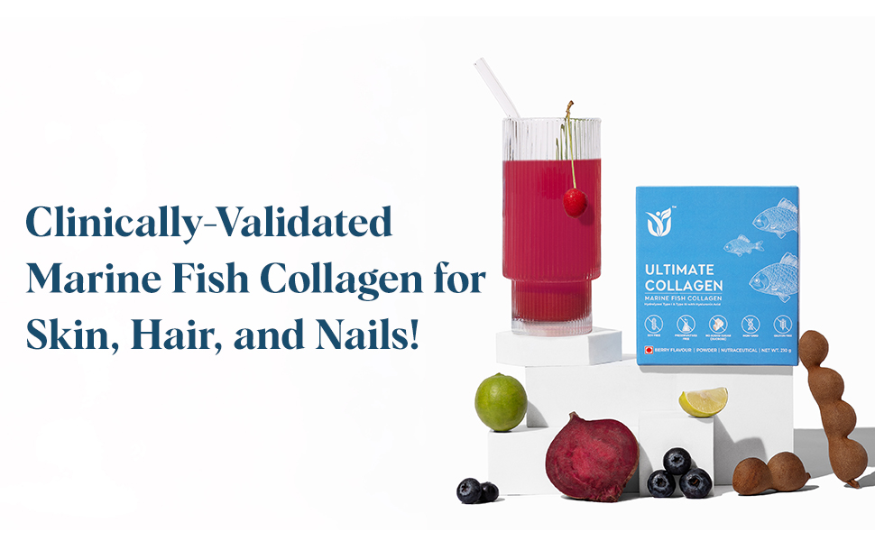 Ultimate Marine Fish Collagen | Berry Flavour |Strengthens Hair,Skin,Nails, Joints,Bone Health,Minimise Wrinkles&Pigmentation|Vitamin C,Zinc,Biotin|Youthful Radiant Skin for Men & Women|210 Grams