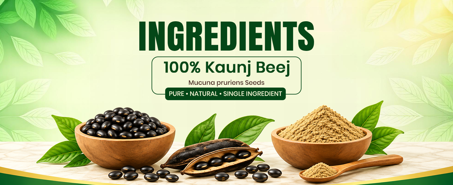 Kaunch Beej | 100% Pure Mucuna Pruriens Seed Powder | Natural Herbal Powder | 100g