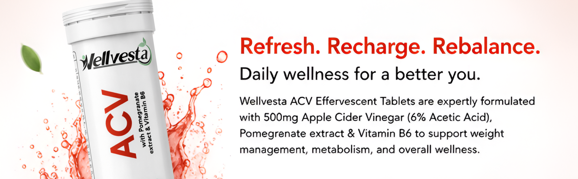 ACV Effervescent Tablet, Apple Flavour, 500mg, Pack 1