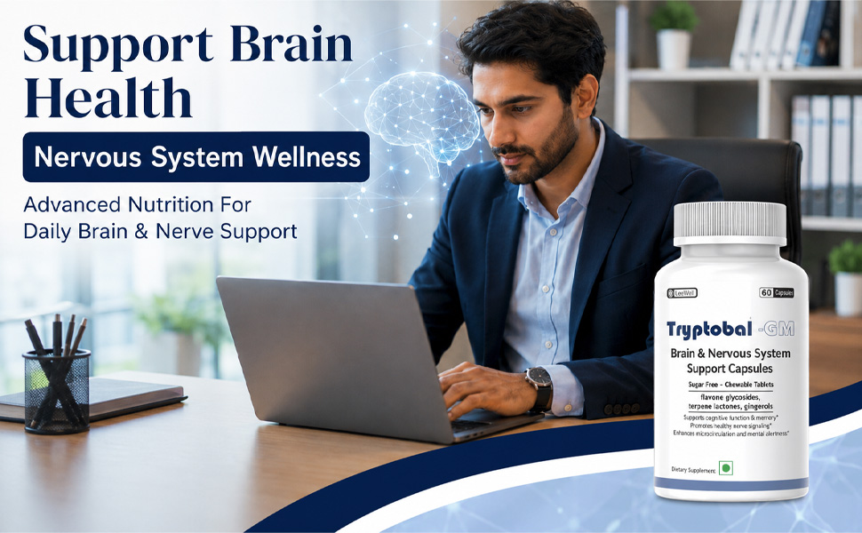 GM (LeeWell) Chewable Magnesium L Threonate Supplement Ginkgo Biloba, Ginger, Vitamin B6 & B12, Brain & Cognitive Memory Support, Sugar Free- 60 Tablets