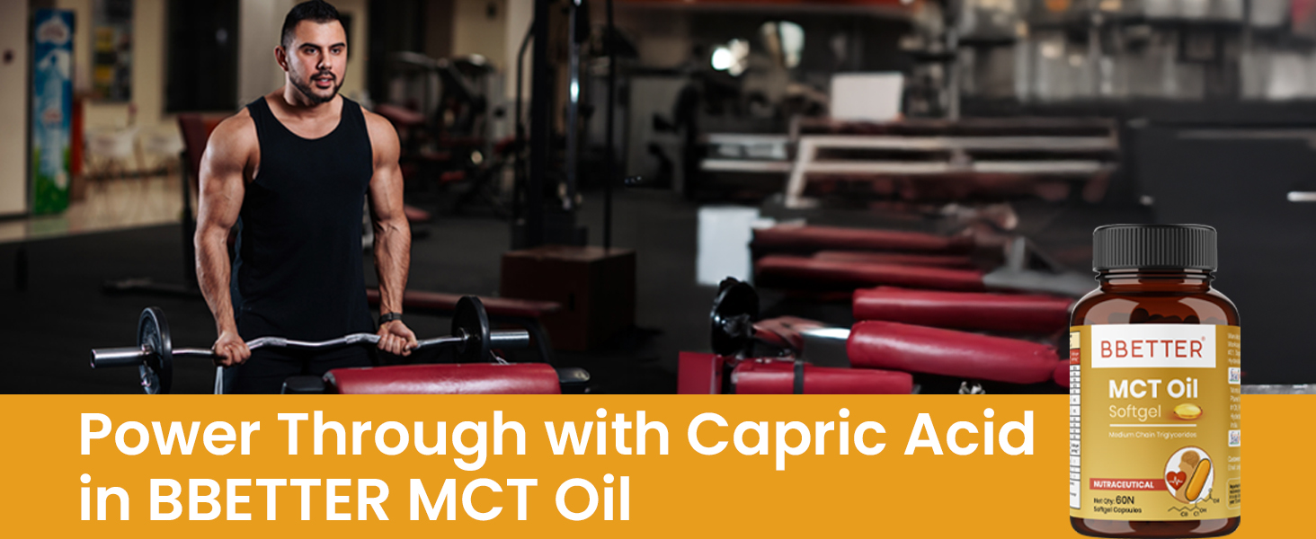 BBETTER MCT Oil Softgels | C8 Caprylic & C10 Capric Acid | Supports Energy, Metabolism, Focus & Brain Function | Keto & Paleo Friendly | 60 Softgels
