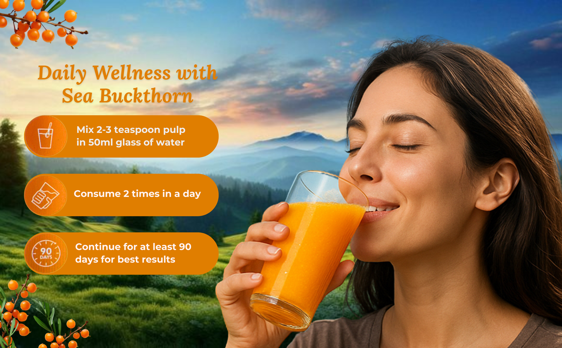 Arthyum Sea Buckthorn Juice Pulp Concentrate 300ml | Cold Pressed Rich In Omega 3,6,7,9 | Natural Vitamin C, Antioxidants | Immunity Booster, Skin Glow, Gut Health Support Herbal Juice | Sourced From Ladakh | Make 50 Glasses | Natural Health Drink | No Added Sugar