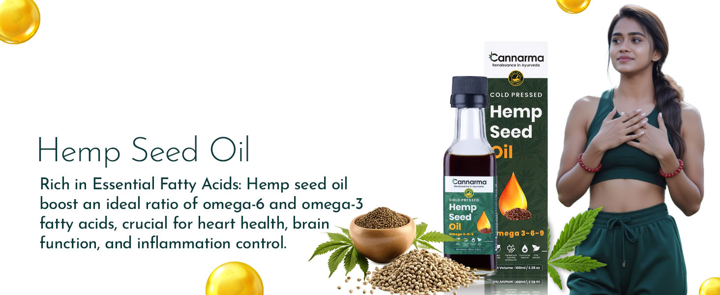 Hemp Seed Oil | Cold Pressed | Rich in Omega 3,6,9-100 ml | Plant Based | Rich in Magnesium, Potassium, Iron | EPA & DHA | For Heart, Brain, Eyes & Joints Health | Helps manage cholesterol