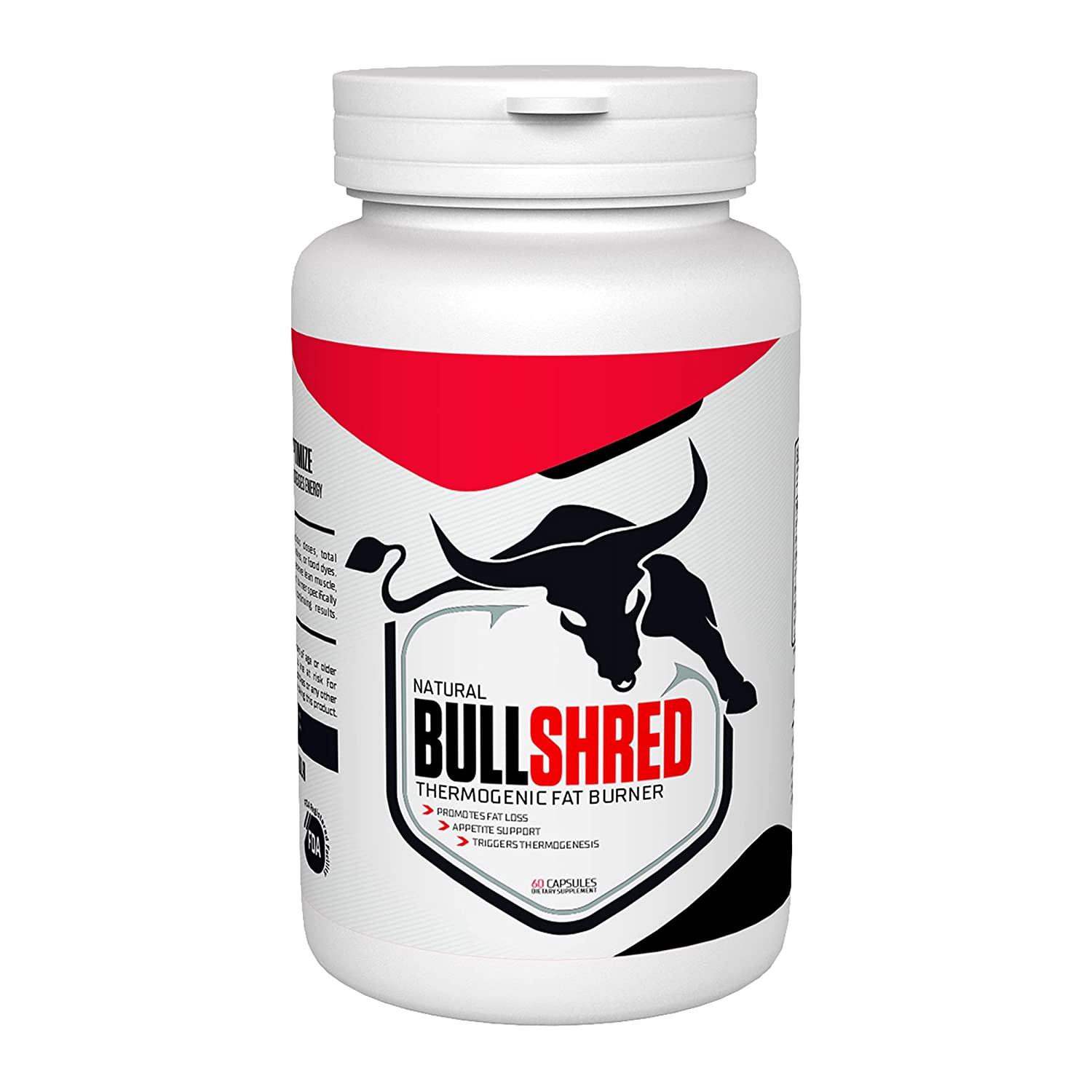 BULLSHRED | THERMOGENIC FAT BURNER | REGULATES APPETITE | TRIGGERS THERMOGENESIS | ACETYL-L-CARNITINE, GREEN COFFEE, GREEN TEA CAFFEINE, DANDELION LEAF, YOHIMBE BARK | 60 CAPSULES | FSSAI APPROVED