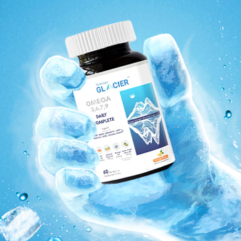 Glacier Daily Complete Omega 3,6,7,9-2020 mg Fish Oil, Seabuckthorn, Borage & Olive Oil & Vitamin D - Full Spectrum of Omega for Complete Health - 60 Enteric Coated Soft Gels - Pack of 1