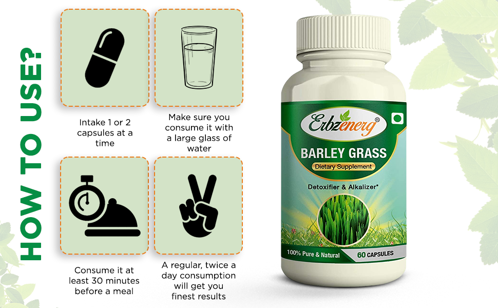 Organic Barley Grass (Hardeum vulgare) 60 Capsules (Pack of 1)