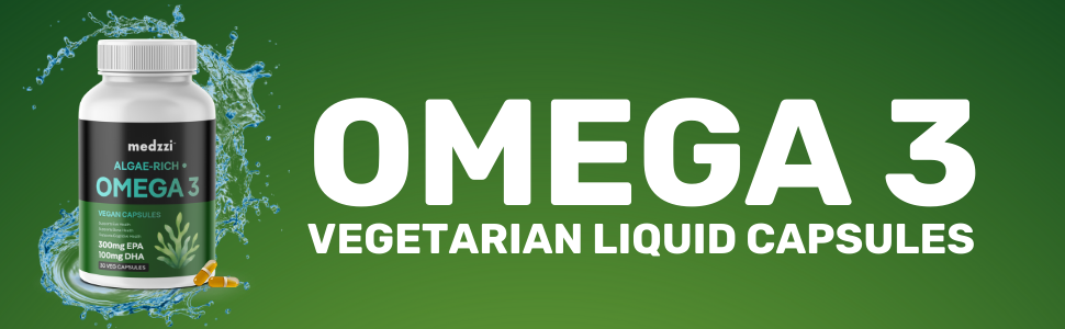 Algae-Rich Omega 3 Vegan Capsules | 300mg EPA & 100mg DHA | Plant Based Omega-3 | Supports Eye, Brain, Bone & Heart Health | 30 Capsules