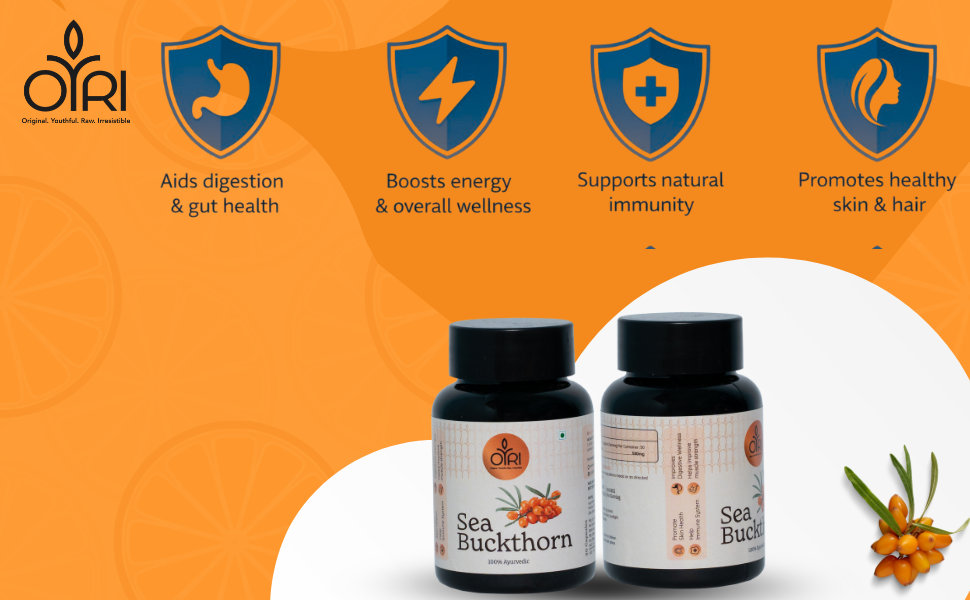 Sea Buckthorn 500 mg | Omega-7 for Skin Glow, Hormonal Balance & Immunity | Supports Digestion & Women’s Wellness | Antioxidant-Rich Superfruit Extract