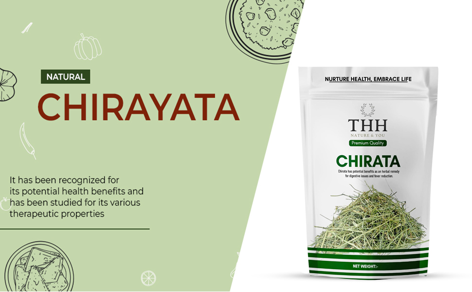 THH Kirayata Chirayata - 400gm | Natural and Organic Bitterstick Chirata | Pure Chiravata Herb | For Immunity Building and Stomach Problems | Bhunimba Herb Loose Leaves