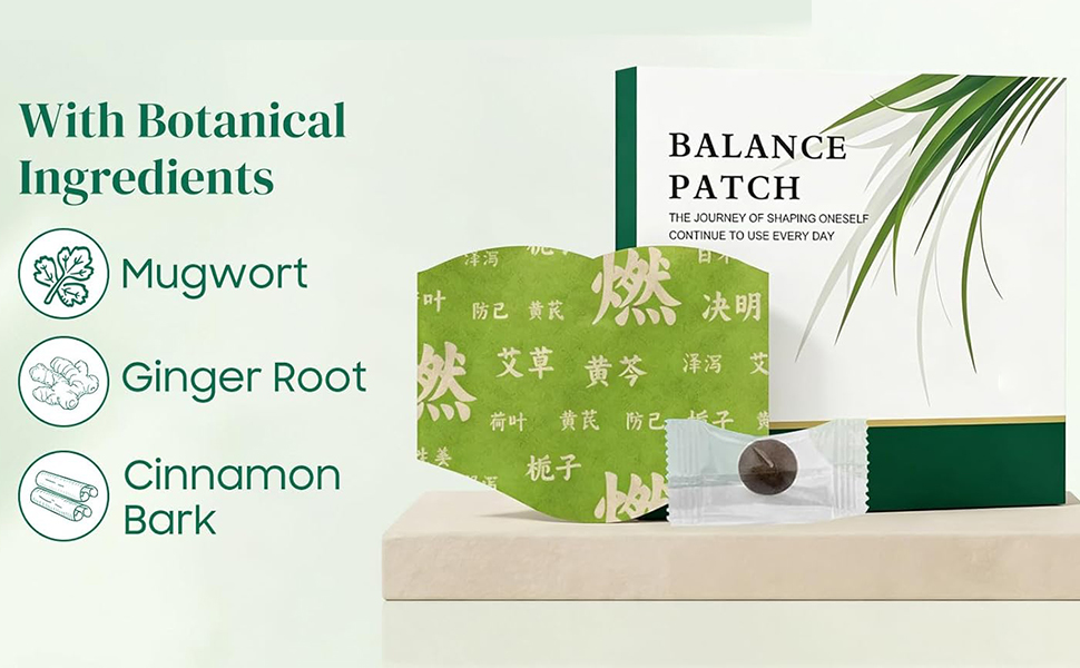 Herbal Balance Belly Button Patch, Plant Based Navel Patch with Skin Friendly Adhesive for Waist and Abdomen Daily Comfort Self Adhesive Wellness Patch for Men and Women - Pack of 5