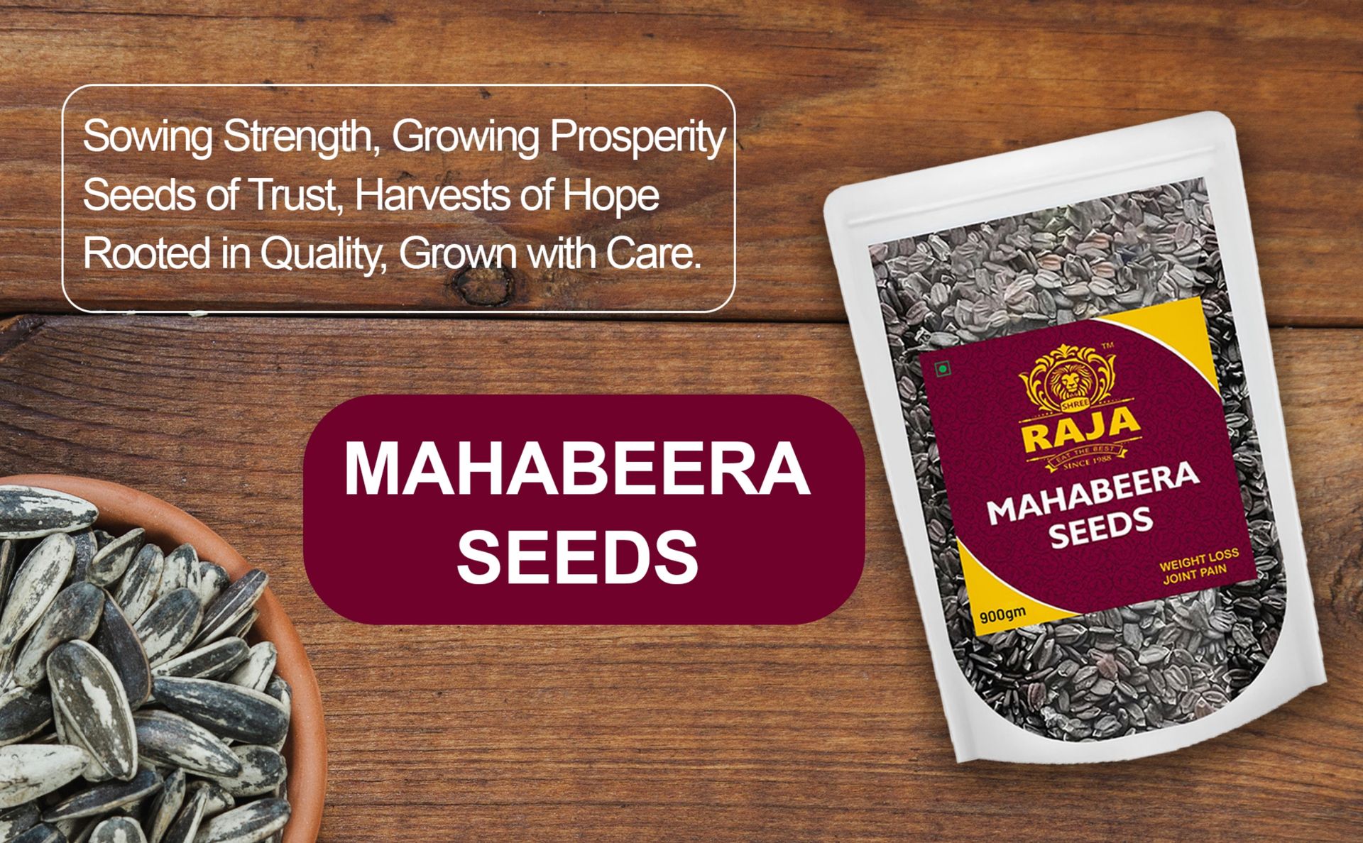 Shree Raja Mahabeera Seeds 900gm (Pack of 1) Natural Relief for Knee Pain and Joint Wellness Premium Mahabeera Seeds for Knee Pain Relief, Bone Health for Daily Use