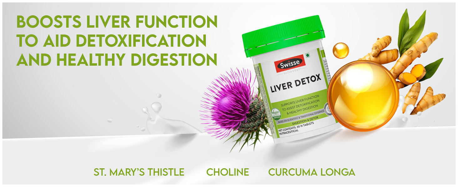 Swisse Liver Detox (Australia's No.1 Detox Supplement) with High Strength 500mg Milk Thistle, Turmeric & Choline for Protection Against Fatty Liver and Detox - 30 Tablets